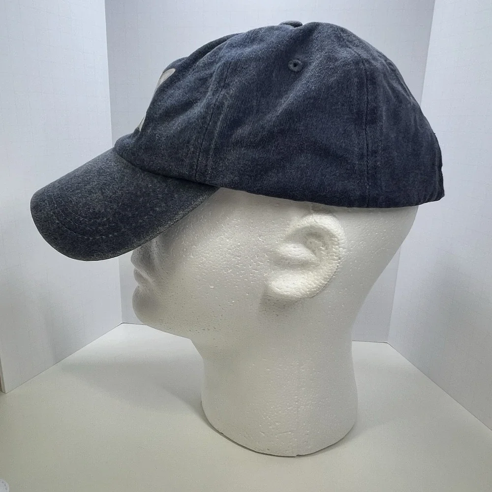 Cat Peeking Hat‎ Faded Denim Blue Baseball Cap Cute Kitty Graphic Pet Lover Mom